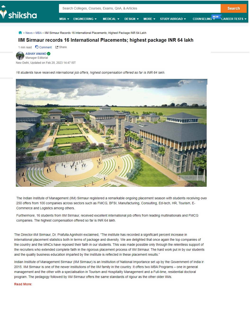 IIM Sirmaur records great International Placements 8