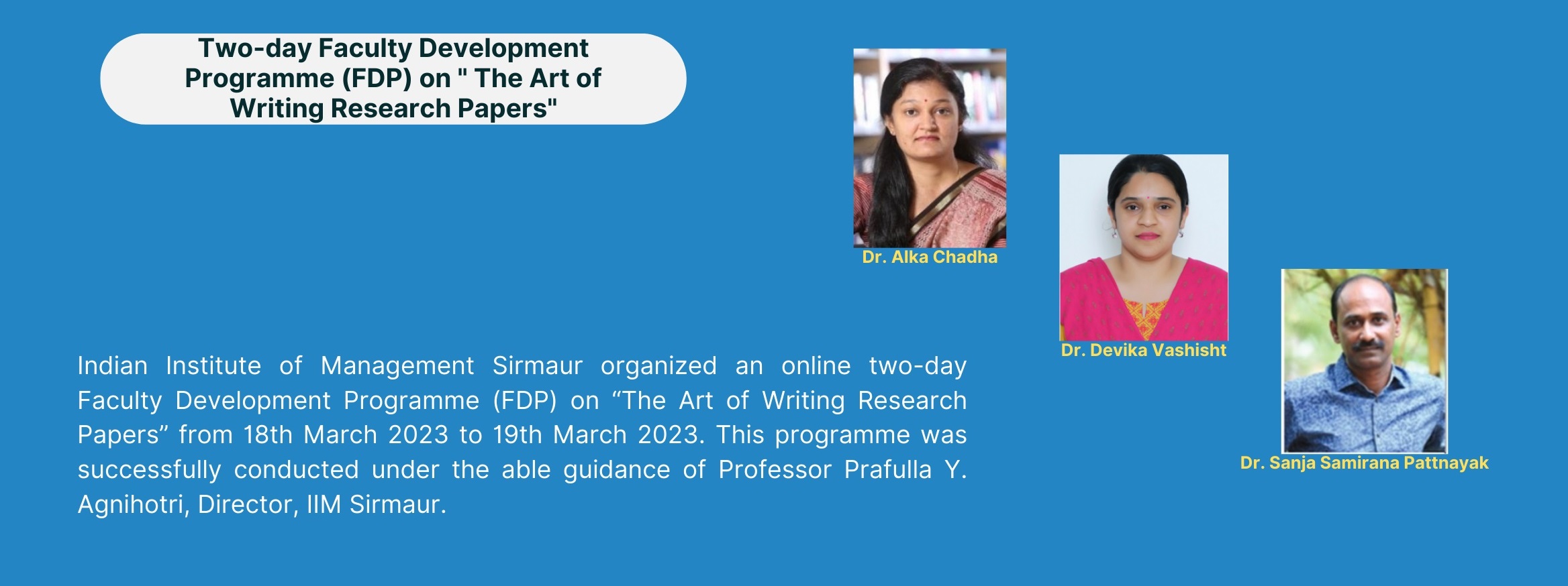 Two-day Faculty Development Programme (FDP) on "The Art of Writing Research Papers"